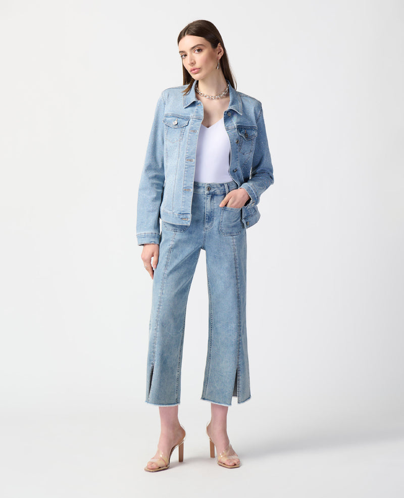 CULOTTE JEAN WITH EMBELLISHED SEAM
